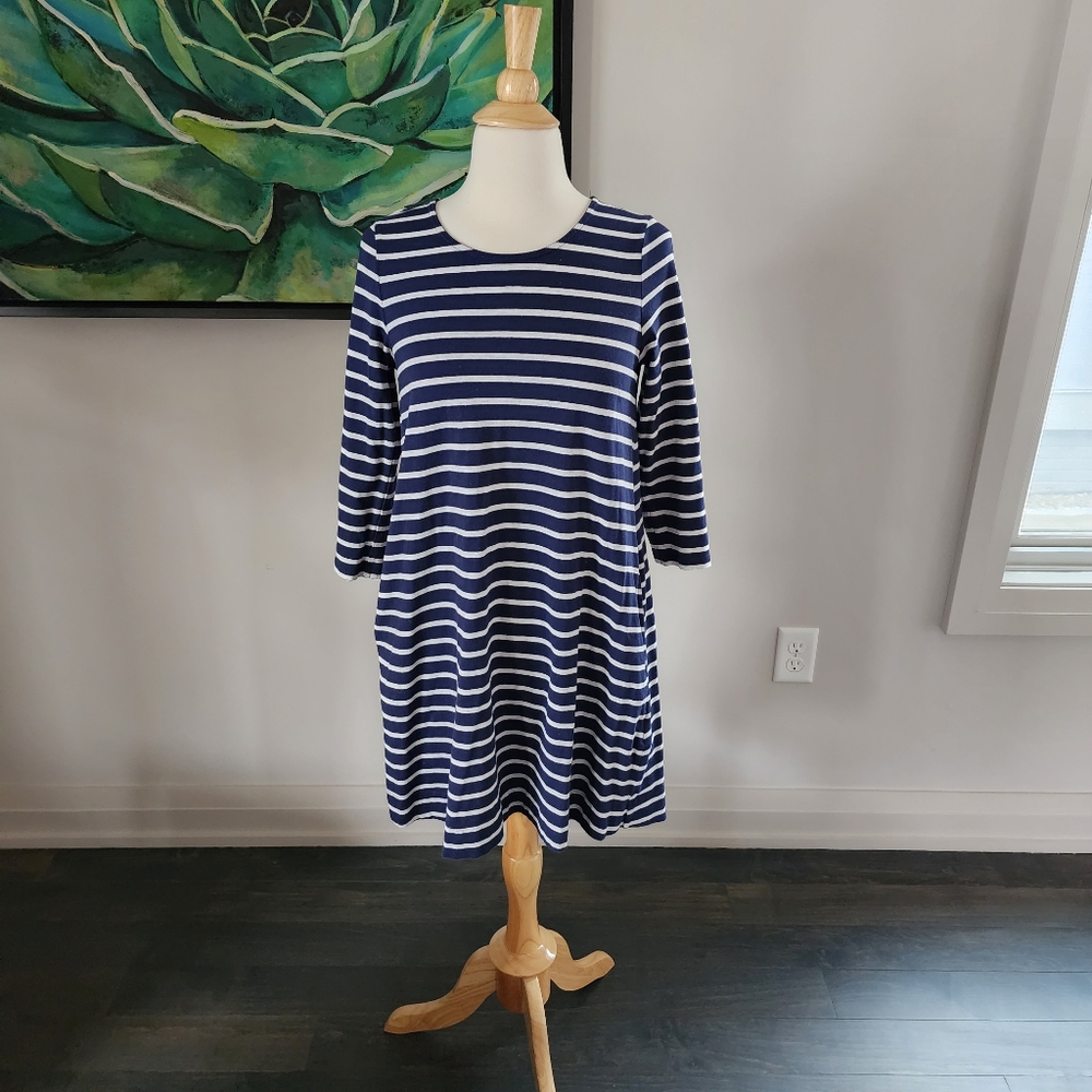 Gap long sleeved striped swing dress